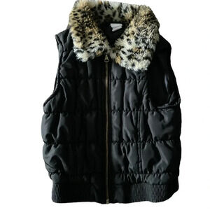CIRCO EUC GIRLS BLACK LEOPARD VEST TOP WINTER FALL SIZE M